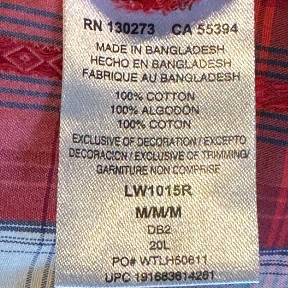 The best! Wrangler Retro Red, White, Blue Plaid Western Pearl Snap Shirt Sz M - Picture 9 of 11